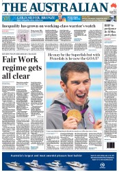 The Australian (Australia) Newspaper Front Page for 2 August 2012
