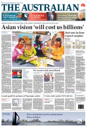 The Australian (Australia) Newspaper Front Page for 30 October 2012