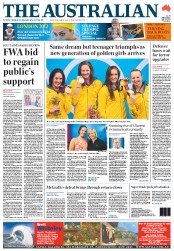 The Australian (Australia) Newspaper Front Page for 30 July 2012