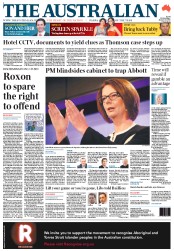 The Australian (Australia) Newspaper Front Page for 31 January 2013
