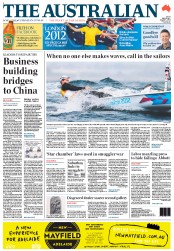 The Australian (Australia) Newspaper Front Page for 6 August 2012