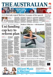The Australian (Australia) Newspaper Front Page for 8 November 2013