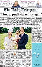 The Daily Telegraph (UK) Newspaper Front Page for 10 October 2015