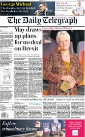 The Daily Telegraph (UK) Newspaper Front Page for 10 October 2017