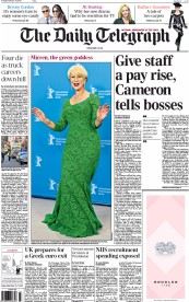 The Daily Telegraph (UK) Newspaper Front Page for 10 February 2015