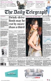 The Daily Telegraph (UK) Newspaper Front Page for 10 February 2016