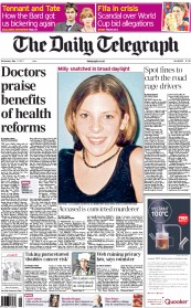 The Daily Telegraph (UK) Newspaper Front Page for 11 May 2011