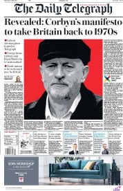 The Daily Telegraph (UK) Newspaper Front Page for 11 May 2017