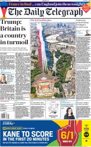 The Daily Telegraph (UK) Newspaper Front Page for 11 July 2018