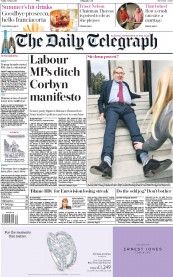The Daily Telegraph (UK) Newspaper Front Page for 12 May 2017