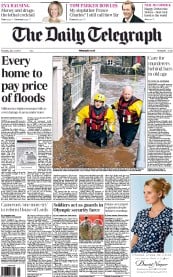 The Daily Telegraph (UK) Newspaper Front Page for 12 July 2012