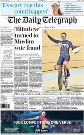 The Daily Telegraph (UK) Newspaper Front Page for 12 August 2016