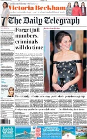 The Daily Telegraph (UK) Newspaper Front Page for 13 February 2017