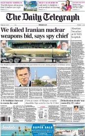 The Daily Telegraph (UK) Newspaper Front Page for 13 July 2012