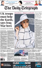 The Daily Telegraph (UK) Newspaper Front Page for 13 August 2014