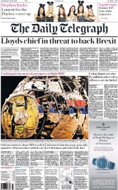 The Daily Telegraph (UK) Newspaper Front Page for 14 October 2015