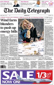 The Daily Telegraph (UK) Newspaper Front Page for 14 January 2013