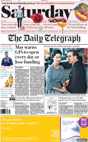 The Daily Telegraph (UK) Newspaper Front Page for 14 January 2017