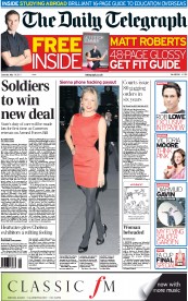 The Daily Telegraph (UK) Newspaper Front Page for 14 May 2011