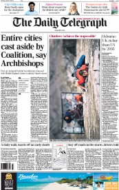 The Daily Telegraph (UK) Newspaper Front Page for 15 January 2015