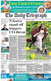 The Daily Telegraph (UK) Newspaper Front Page for 15 April 2017