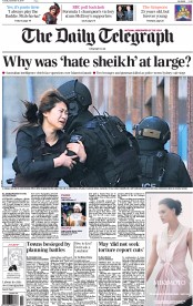The Daily Telegraph Newspaper Front Page (UK) for 16 December 2014