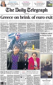 The Daily Telegraph (UK) Newspaper Front Page for 16 June 2015