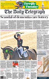The Daily Telegraph (UK) Newspaper Front Page for 16 August 2016