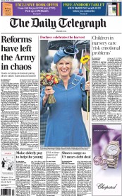 The Daily Telegraph Newspaper Front Page (UK) for 17 October 2013