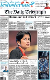 The Daily Telegraph (UK) Newspaper Front Page for 17 October 2016