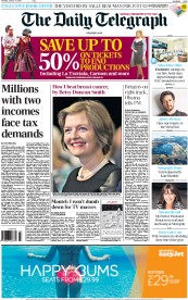 The Daily Telegraph (UK) Newspaper Front Page for 17 January 2015