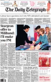 The Daily Telegraph Newspaper Front Page (UK) for 17 April 2015