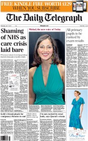 The Daily Telegraph Newspaper Front Page (UK) for 17 July 2013