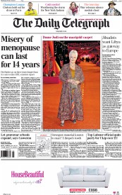 The Daily Telegraph Newspaper Front Page (UK) for 18 February 2015