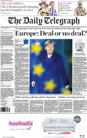 The Daily Telegraph (UK) Newspaper Front Page for 18 February 2016