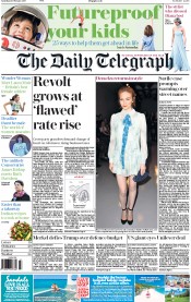 The Daily Telegraph (UK) Newspaper Front Page for 18 February 2017