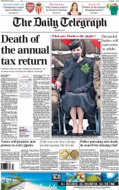 The Daily Telegraph (UK) Newspaper Front Page for 18 March 2015