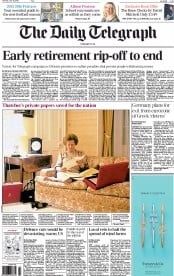 The Daily Telegraph (UK) Newspaper Front Page for 18 June 2015