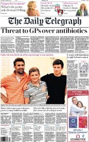 The Daily Telegraph (UK) Newspaper Front Page for 18 August 2015