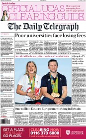 The Daily Telegraph (UK) Newspaper Front Page for 18 August 2016