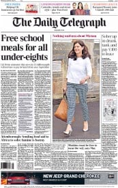 The Daily Telegraph Newspaper Front Page (UK) for 18 September 2013