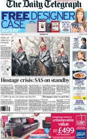 The Daily Telegraph (UK) Newspaper Front Page for 19 January 2013