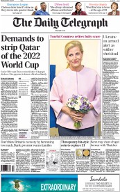 The Daily Telegraph Newspaper Front Page (UK) for 19 March 2014