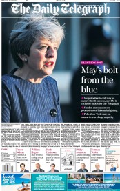The Daily Telegraph (UK) Newspaper Front Page for 19 April 2017
