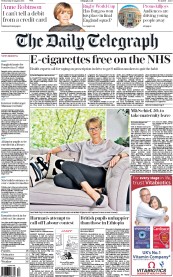 The Daily Telegraph (UK) Newspaper Front Page for 19 August 2015