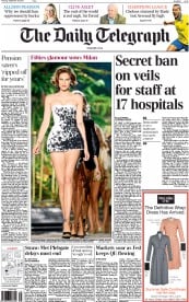 The Daily Telegraph Newspaper Front Page (UK) for 19 September 2013