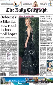 The Daily Telegraph Newspaper Front Page (UK) for 1 December 2014