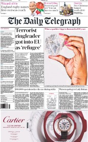 The Daily Telegraph (UK) Newspaper Front Page for 20 November 2015