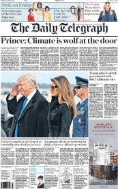 The Daily Telegraph (UK) Newspaper Front Page for 20 January 2017