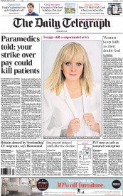 The Daily Telegraph (UK) Newspaper Front Page for 21 January 2015